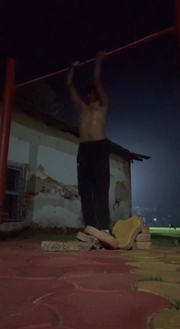 doing pull-ups at night